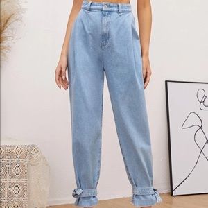 High waist knot jeans